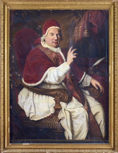 Anonyymi paavi Benedictus XIV (1675-1758) muotokuva. Öljy kankaalle, 1700-luvun toinen puolisko. Mitat : 128x94 cm. Yksityinen kokoelma tekijältä Anonymous Anonymous