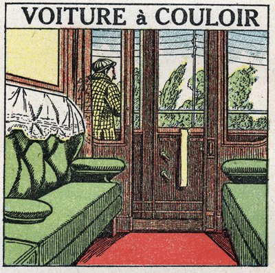 Rautatiet: käytävävaunu. Anonyymi kuva vuodelta 1925. Yksityinen kokoelma. tekijältä Anonymous Anonymous