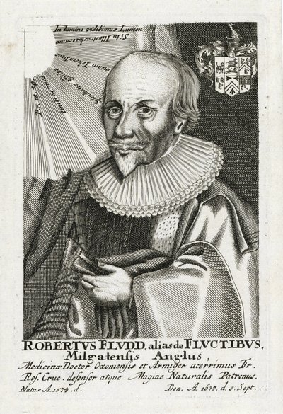 Robert Fludd (1574-1637) (Robertus de Fluctibus), Nimetön. Etsaus, koko: 15,5x10,2 tekijältä Anonymous Anonymous