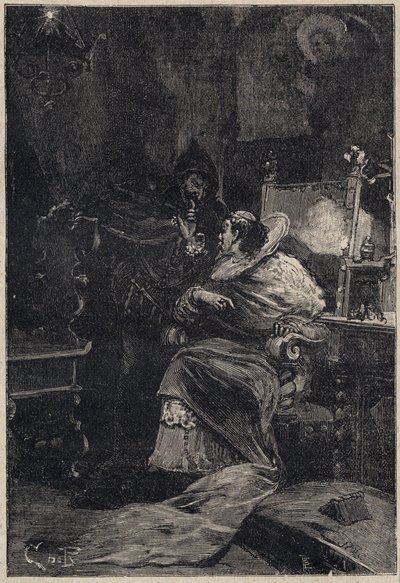 Rodrigo Borgia ja Ascanio Maria Sforza Visconti (1455-1505) - kaiverrus Oscar Pion teoksesta "Lucrezia Borgia" - 1883 tekijältä Anonymous Anonymous