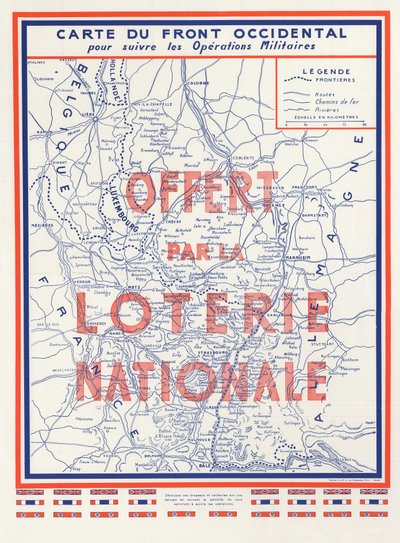 Toinen maailmansota (2. 2. 2. IIIe 39-45 1939-1945) - Sota 1939 1945 - Länsirintaman kartta, lahjoitti National Lottery tekijältä Anonymous Anonymous