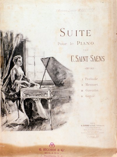 Nuotit Camille Saint-Saensin sarjasta pianolle (Opus 90). tekijältä Anonymous Anonymous