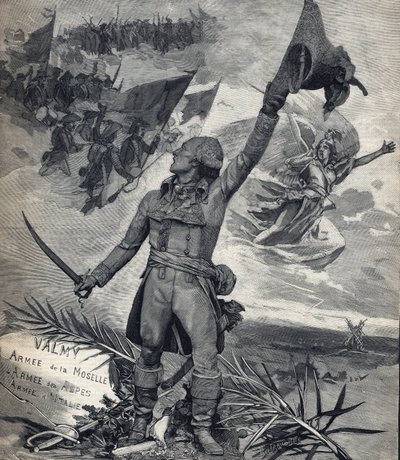 Kenraali Francois Christophe Kellermanin (1735-1820) patsas, Valmyn taistelun voittaja (20. syyskuuta 1792): "Eläköön kansakunta! "". Kaiverrus "" Le petit parisien"" 14.9.1892. Yksityinen kokoelma tekijältä Anonymous Anonymous