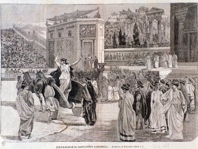 Deianiran saapuminen Camille Saint-Saensin näytelmästä Dejanira, joka esitettiin Beziersin areenalla vuonna 1898 tekijältä Anonymous Anonymous