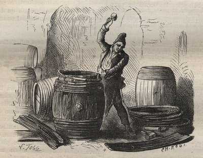 Toulon Bagnen soturi 1800-luvulla. Pierre Zacconen (1817-1895) (1817-1895) (Colonia Penale - Penal Colony) kaiverrus kirjaan ”Vangoitujen historia heidän luomisestaan ​​nykypäivään” (1877). Yksityinen kokoelma. tekijältä Anonymous Anonymous