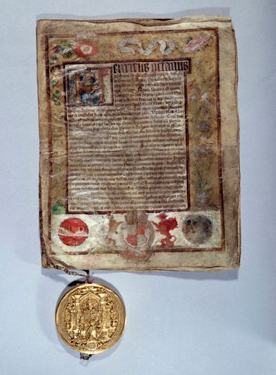 Amiensin rauhansopimus elokuussa 1527, kuningas Henrik VIII:n ja Ranskan kuningas Francois I:n liitto keisari Kaarle V V. Parisia vastaan, Kansallisarkisto tekijältä Anonymous Anonymous