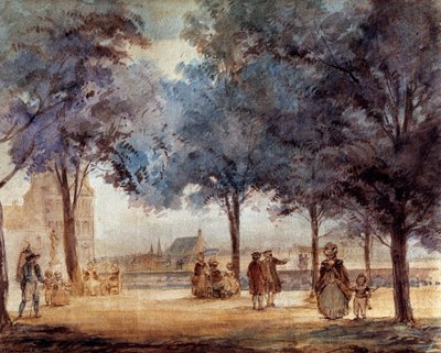 Näkymä Tuileries-terassille Pariisissa vuonna 1786. tekijältä Anonymous Anonymous