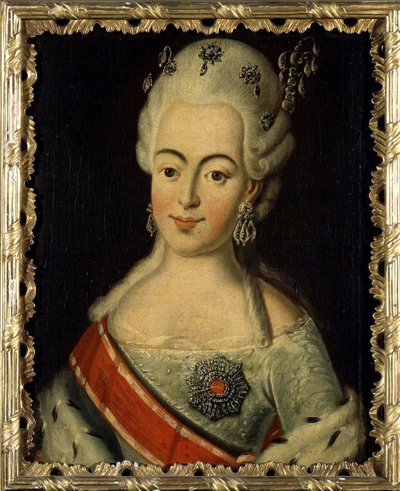 Wilhelmine Louise Hessen Darmstadt (1755-1776) - Venäjän suurruhtinastar Natalia Alekseijevna - Anonymousin muotokuva Venäjän suurherttuatar Natalia Aleksejevnasta, Hessen-Darmstadtin prinsessa Wilhelmina Louisa tekijältä Anonymous Anonymous