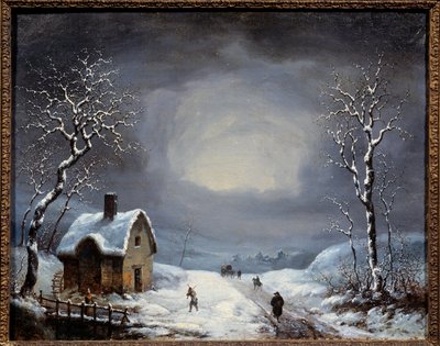Talvimaisema Anonyymi maalaus. 1800-luvun yksityinen kokoelma tekijältä Anonymous Anonymous