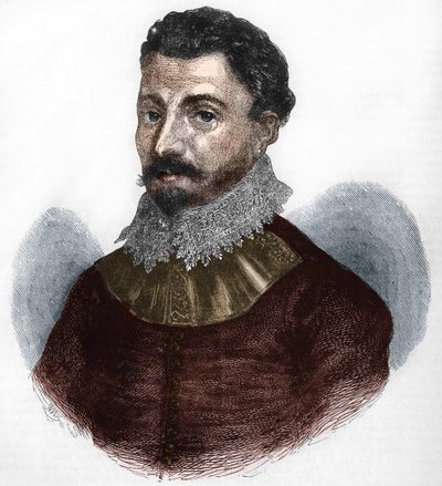muotokuva Sir Francis Drakesta. Englantilainen navigaattori ja yksityismies (s. Tavistockissa, Devonshiressa, n. 1540 Portobelon edustalla, Paname tekijältä Anonymous Anonymous