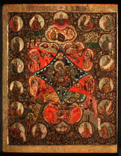 Palavan pensaan Jumalanäiti, 1600-luku tekijältä Anonymous Russian icon painter