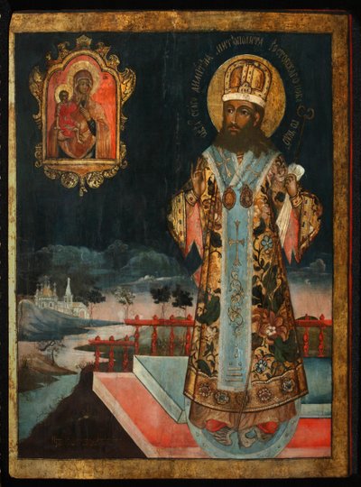 Pyhä Demetrius, Rostovin metropoliitti, 1771 tekijältä Anonymous Russian icon painter