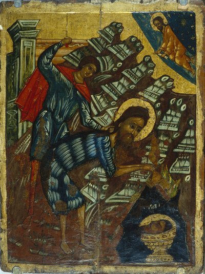 Pyhän Johannes Kastajan pään mestaus, 1500-luvun toinen puoli. tekijältä Anonymous Russian icon painter