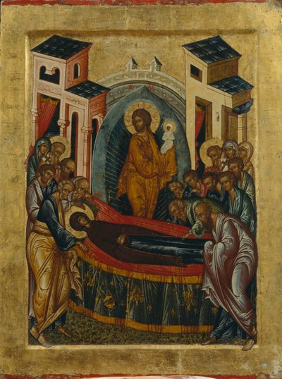 Neitsyen Dormition, 1497 tekijältä Anonymous Russian icon painter