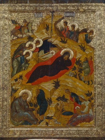 Syntymä, 1497 tekijältä Anonymous Russian icon painter