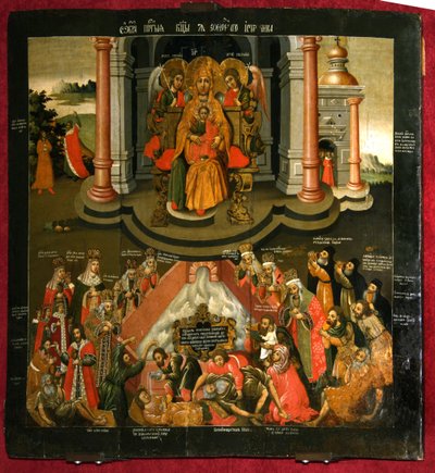 Theotokos Elämää antava kevät, 1600-luvun loppu. tekijältä Anonymous Russian icon painter
