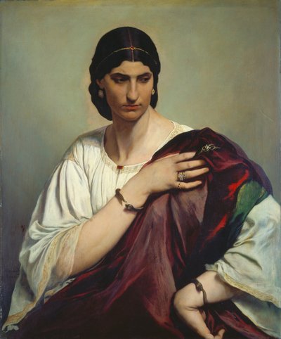 Roomalaisen naisen puolipitkä muotokuva tekijältä Anselm Feuerbach