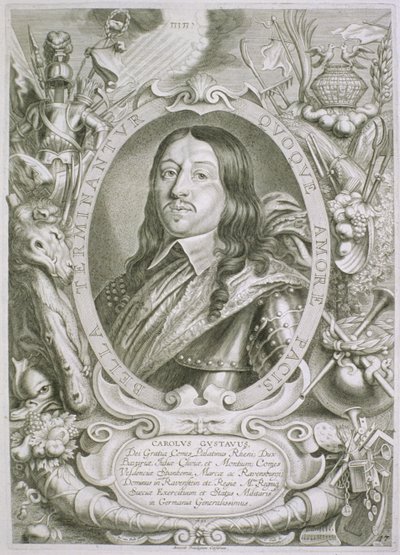 Ruotsin kuningas Karl X Kustaa (1622-60), teoksesta "Portraits des Hommes Illustres", julkaistu 1706. tekijältä Anselmus van Hulle