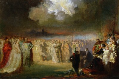 Frederic Chopin (1810-49) konsertissa Hotel Lambertissa, Pariisissa, 1840 tekijältä Antar Teofil Kwiatowski