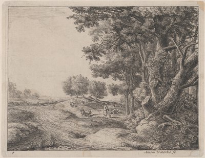 Talonpoika lapiolla, 1600-luku. tekijältä Anthonie Waterloo