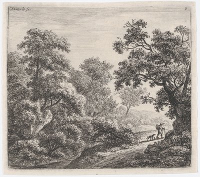 Matkustaja ja hänen koiransa Le Voyageur et son Chien, 1600-luku. tekijältä Anthonie Waterloo