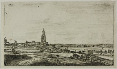 Näkymä hollantilaisesta kaupungista (Rhenan) tekijältä Anthonie Waterloo