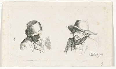 Kaksi miestä hatuilla tekijältä Anthonie Willem Hendrik Nolthenius de Man