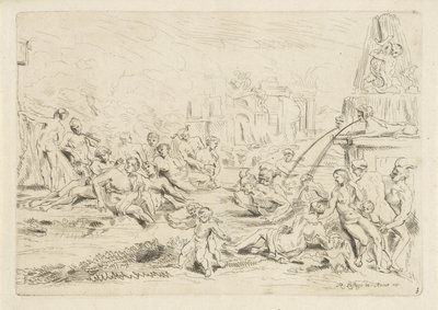 Uiva satyrs nymfi The Bacchanal (sarjan nimi) tekijältä Anthonie de Winter