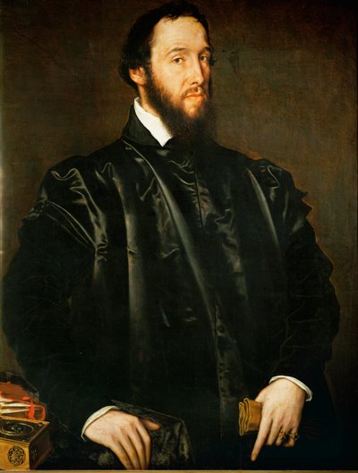 Antoine Perrenot de Granvella, kardinaali, Parman Margaretan pääministeri, Alankomaiden kuvernööri ... (öljy tammipuulle) tekijältä Anthonis van Dashorst (c.1519-1576/77) Mor