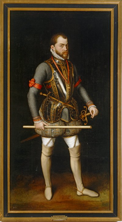 Philipp II, Espanjan kuningas ... (öljy kankaalle) tekijältä Anthonis van Dashorst (c.1519-1576/77) Mor