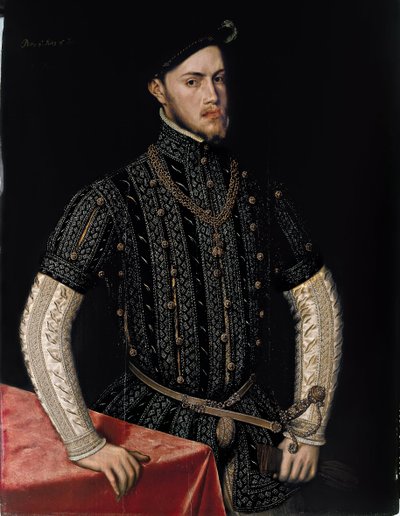 Muotokuva Philip II:sta (1527-1598), Espanjan ja Portugalin kuningas - Antonis (Anthonis) Morin (noin 1517-1577) maalaus, öljy puulle (107,5x83,3 cm), noin 1550 - Philip II, kuningas muotokuva Espanjan ja Portugalin öljy, Antonis Mor, n. 1550 - Pr tekijältä Anthonis van Dashorst Mor