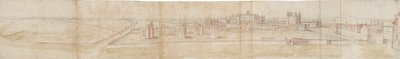 Hampton Courtin palatsi pohjoisesta, 1550-1560 tekijältä Anthonis van den Wyngaerde