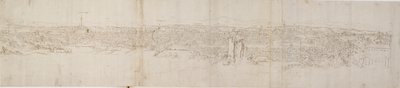 Panoraamanäkymä Roomaan Monte Janiculuksesta, 1550-luku tekijältä Anthonis van den Wyngaerde