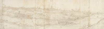 Panoraamanäkymä Segoviaan idästä, c1560-1570 tekijältä Anthonis van den Wyngaerde