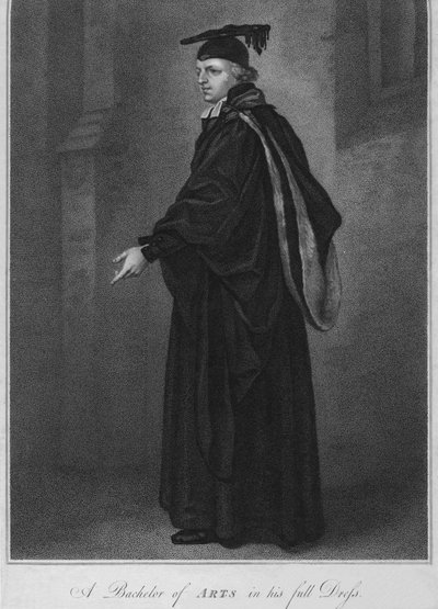 Bachelor of Arts täydessä mekossaan, 1796. tekijältä Anthony Cardon