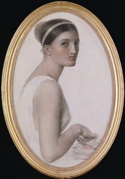 Ihanteellinen pää (kynä ja liitu paperille) tekijältä Anthony Frederick Augustus Sandys