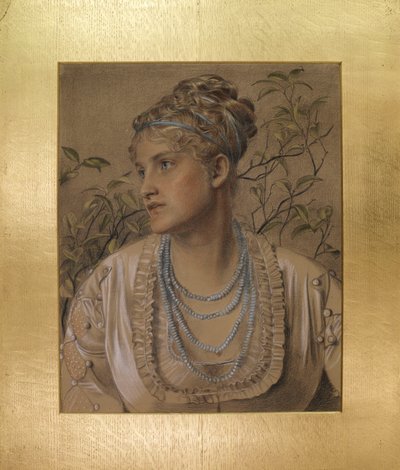 Mary Sandys (1845-1920), n. 1871-73 (värilliset liidut kiillotuspaperilla) tekijältä Anthony Frederick Augustus Sandys