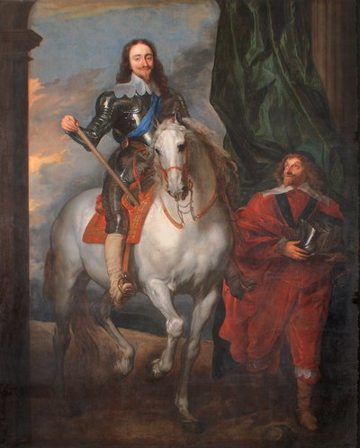 Charles I hevosen selässä M. De St. Antoinen kanssa (öljy kankaalle) tekijältä Anthony van (after) Dyck