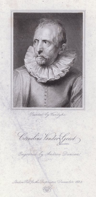 Cornelis van der Geest, flaamilainen maustekauppias ja taiteenkeräilijä (kaiverrus) tekijältä Anthony van (after) Dyck