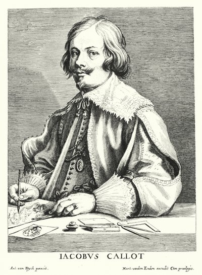 Jacques Callot, ranskalainen piirtäjä ja taidegraafikko (kaiverrus) tekijältä Anthony van (after) Dyck