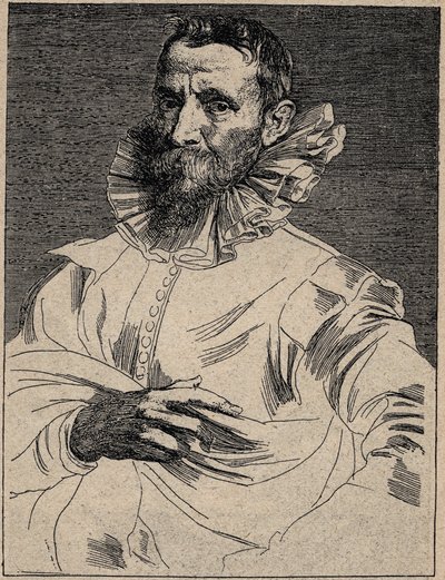 Jan Brueghel vanhempi (tai Ain, joka tunnetaan nimellä Brueghel de Velours) (1568-1625) - Jan Brueghel vanhempi - kaiverrus Anthony van Dyckin mukaan tekijältä Anthony van (after) Dyck