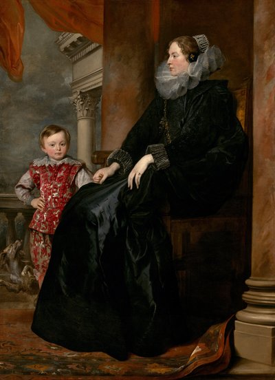 Genovalainen aatelisnainen ja hänen poikansa, n. 1626. tekijältä Anthony van Dyck