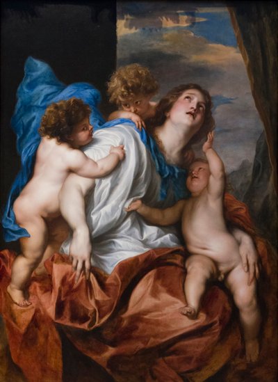 Hyväntekeväisyys, noin 1627-28 (öljy tammelle). tekijältä Anthony van Dyck