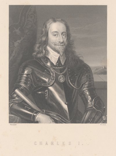 Kaarle I, kaiverrus W. Hall tekijältä Anthony van Dyck