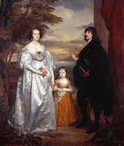 Ryhmämuotokuva James Stanley, lordi Strange (1607-1651), Charlotte de La Trémoille (1599-1664) ja Lady Henrietta Maria Stanley (1630-1685). tekijältä Anthony van Dyck