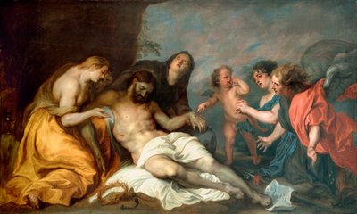 ""Lamentation sur la mort du christ"" (Kristuksen valitus) Anthony (Anton tai Antoon) Van Dyckin maalaus (1599-1641) Öljy kankaalle n. 1637-1640 Koko 156,5x257 cm Museo de Bellas Artes de Bilbao tekijältä Anthony van Dyck