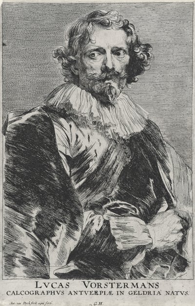 Lucas Vosterman, 1628-1632 (etsaus taitetulle paperille kaiverruksella) tekijältä Anthony van Dyck