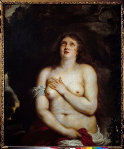 Madeleine. Pyhän Maria Magdaleenan esitys ekstaasissa. Anton Van Dyckin (1599-1641) maalaus tekijältä Anthony van Dyck