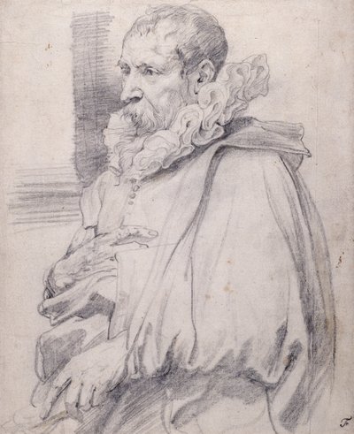 Pieter Brueghel nuorempi (musta liitu valkoisella paperilla) tekijältä Anthony van Dyck