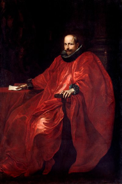 Agostino Pallavicinon (1577-1649) muotokuva suurlähettilään mekossa paavi Gregoire XV:lle Antonie Van Dyckin (1599-1641) maalaus su.219,5x148 cm Genes, Galleria di Palazzo Bianco tekijältä Anthony van Dyck